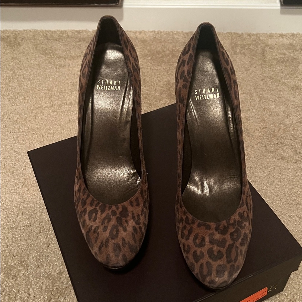 Stuart Weitzman Leopard Print Platform Pumps